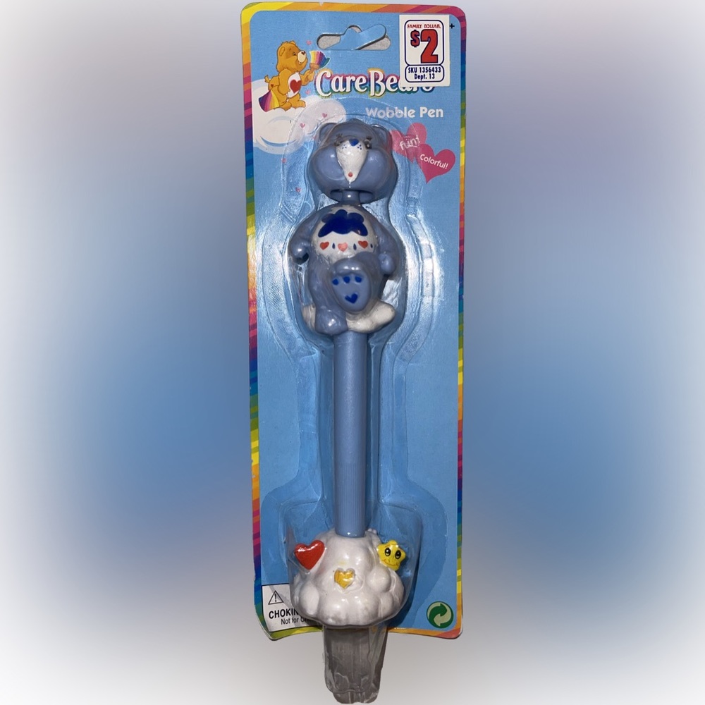 Vintage Care Bears Wobble Pen- Grumpy Bear